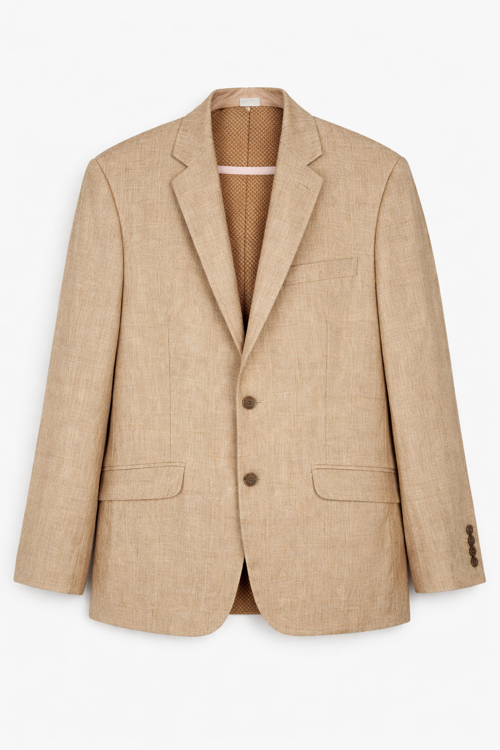 Murano Baird McNutt Linen Blazer Mens L Tan 2 Button Classic Fit Jacket EUC