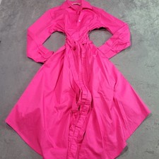 Finn & Frank Hot Pink Cotton Multi Strap Waist Shirt Dress OP1168 Small Fuchsia