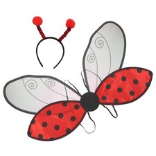 Foldable Ladybug Wings Costume for Girls Insect Dress up Butterfly
