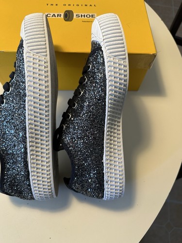 PRADA The Original CAR SHOE . Women’sGlitter Black sneaker Size 41 (10.5) - Picture 2 of 12