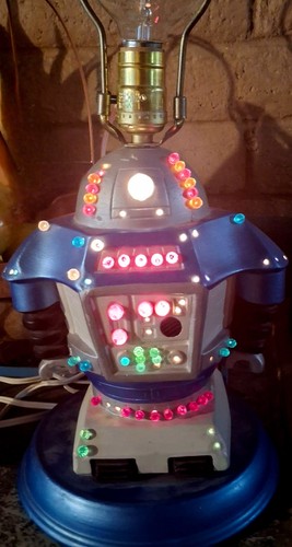 Robbie The Robot Lamp Vintage Great Plains Pottery Lights Up Hand Painted