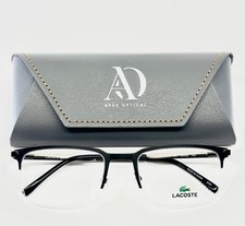 NEW LACOSTE L2268 001 Black Gunmetal Square Half Rim Eyeglasses 54-20-140 B:37