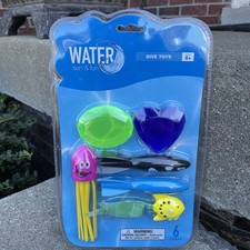 Water Sun  Fun Pool Squid Torpedo Fish Jewels Dive Toys 6 Count Age 6 NEW