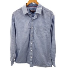Johnston Murphy Button Down Shirt Size M Blue Red Geometric Cotton