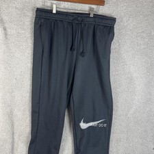 Nike Therma-FIT Sweatpants Mens XL Black Fleece Lined Just Do It Logo Athletic