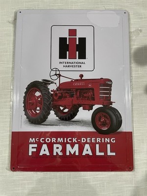 Case IH McCormic-Deering Farmall H Tractor Tin Sign, 12in x 17in 