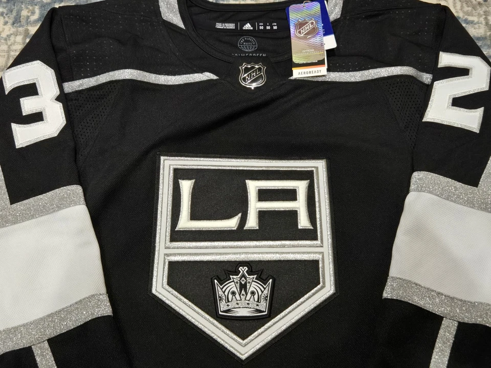Nueva camiseta Jonathan Quick para hombre Los Angeles Kings talla 50 negra LA #32 NUEVA CON ETIQUETAS Foto 3 de 4