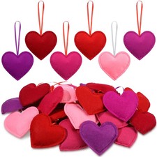 Hahafelt 36 Pieces 3D Felt Heart Hanging Ornaments Sweet Love Heart Shaped Or...