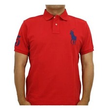Polo Ralph Lauren Short Sleeve Custom Slim Fit Big Pony Polo Shirt - Red