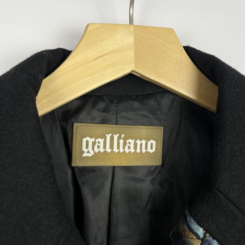 Chaqueta de abrigo de lana Galliano multicolor abstracto bordado de lujo talla L - Imagen 3 de 16