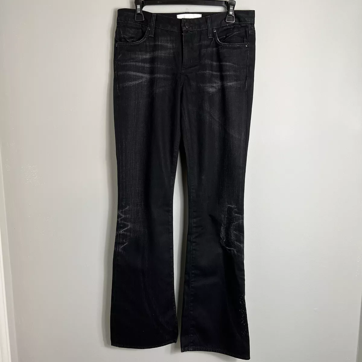 Paper Denim Cloth Women s Bootcut Jeans Black Distressed Size 29