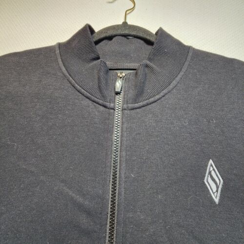 Skechers Hoodless Hoodie Jacket 2XL Black Full Zip Pockets Logo Cotton Blend - Picture 2 of 11