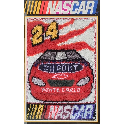 Vintage New Caron Latch Hook Kit NASCAR Jeff Gordon #24 20" x 30" Racing Car - Picture 3 of 10