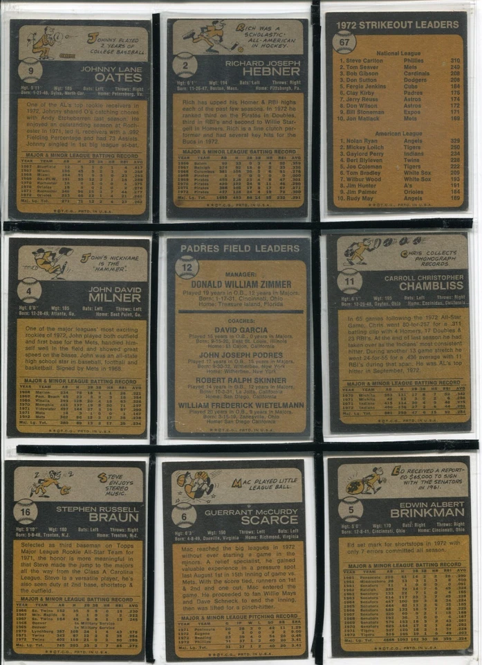 *Y - 1973 Topps lote de 27 cartas: Steve Carlton, Nolan Ryan, Don Zimmer, Chamblis, etc. Foto 2 de 4