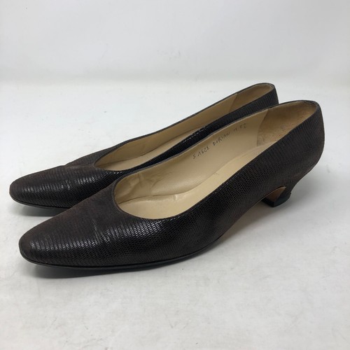 Silvia Fiorentina Brown Pumps Leather Womens 8.5 Slip On Shoes Vintage - Picture 3 of 13