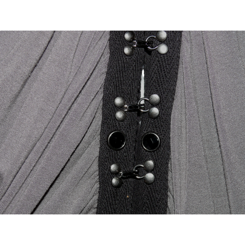 Soul Revival Top Gray Studded Hook Eye 3/4 Sleeves Adjustable Size Medium - Picture 6 of 9