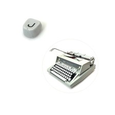 White J Key for Hermes 3000 Typewriter Vtg Media Boxy Keyboard Keytop Part thumbnail