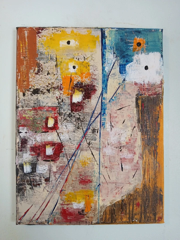 Pintura acrílica abstracta original sobre lienzo Foto 2 de 4