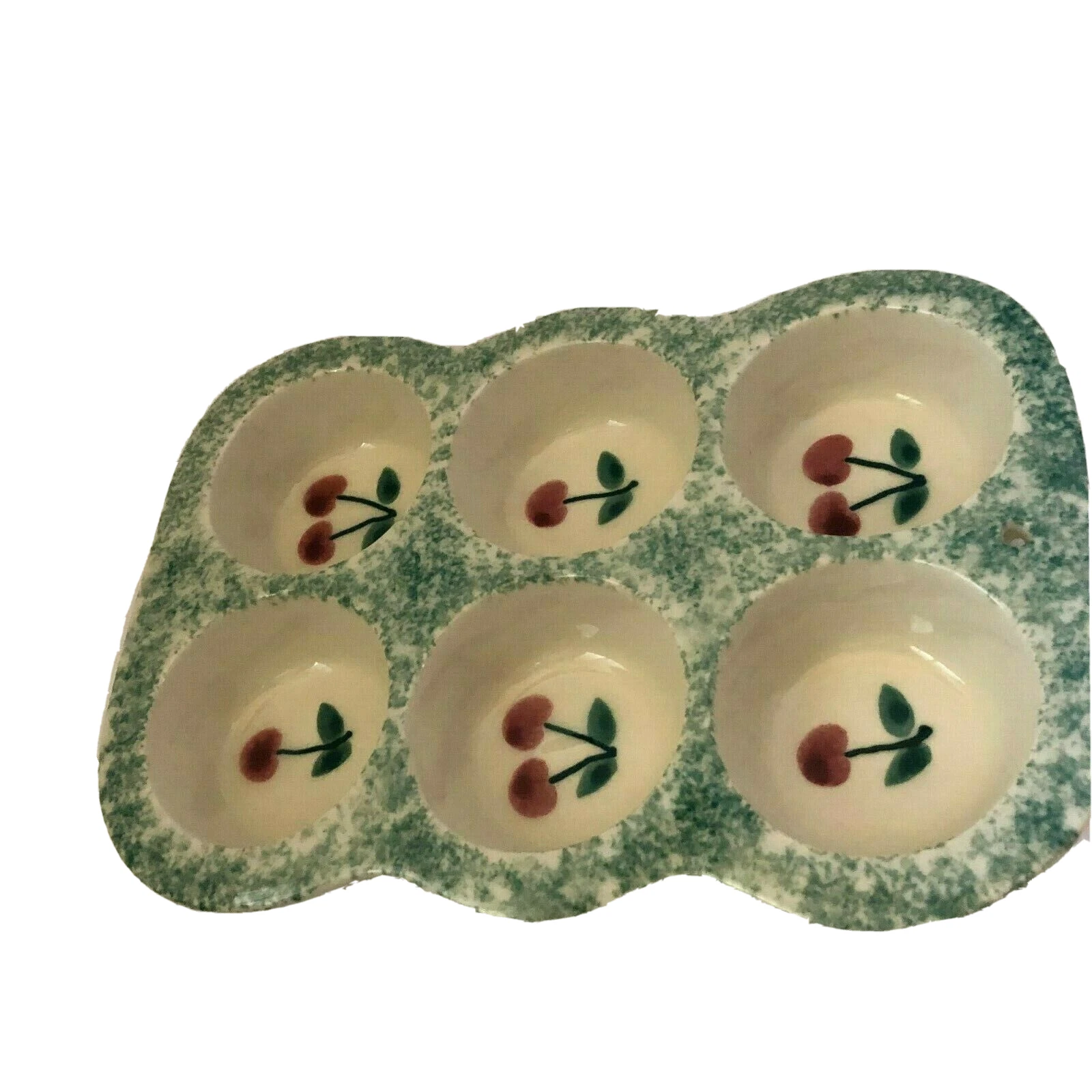 Hartstone Stoneware Muffin Pan Cherries Fruit Salad Retired Cupcakes 10.5x7.5x2