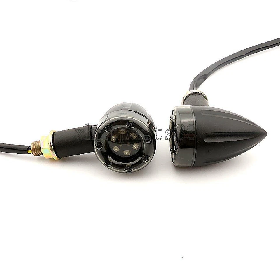 Mini señales de giro LED bala de plástico de 3,1" para Harley-Davidson Softail Springer Foto 4 de 4