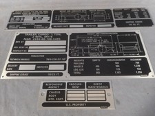 M416m569 14 Ton Jeep Trailer Weight Data Plate Set M151 A1 A2 M38 M715 M37