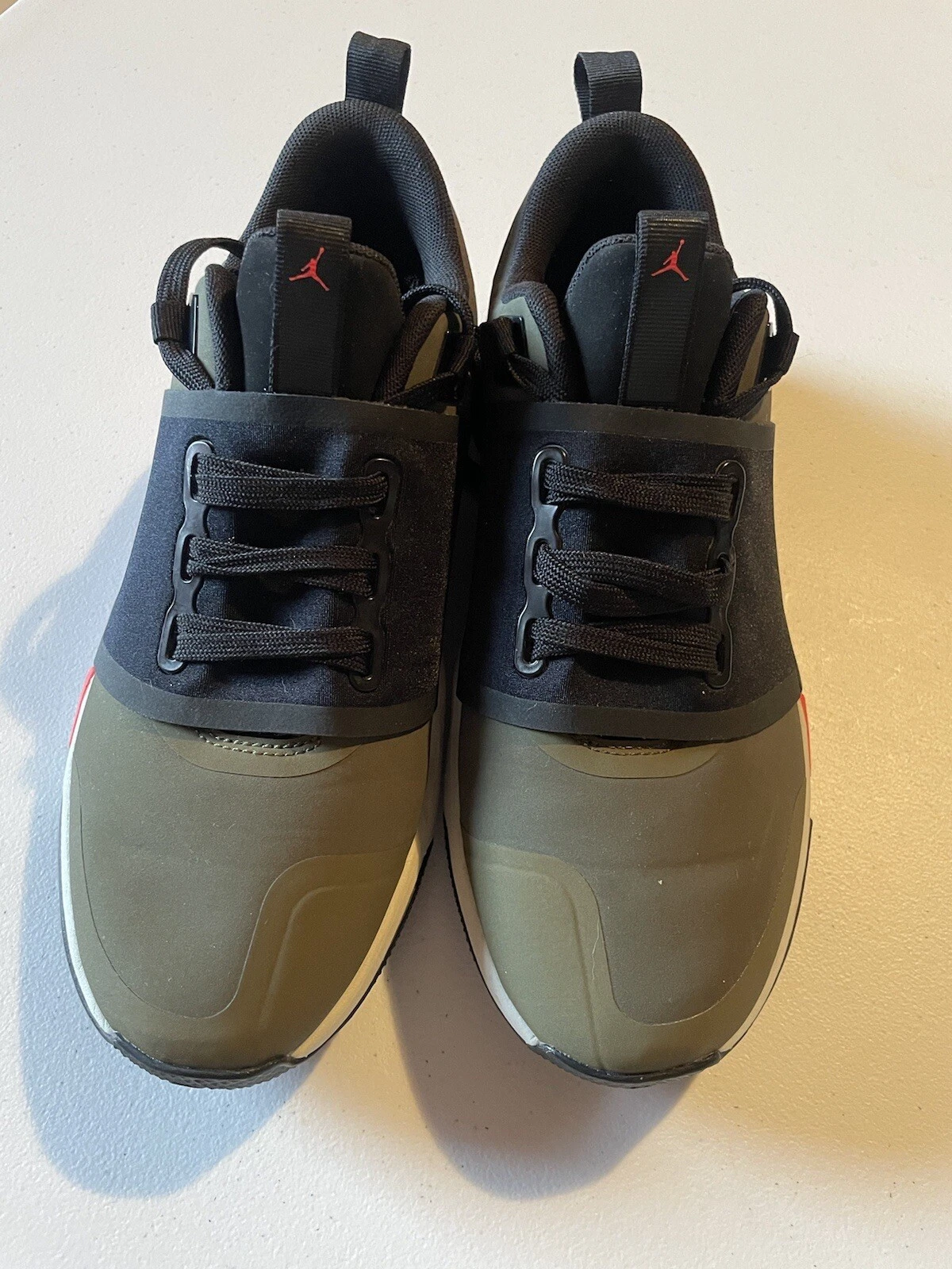 Nike Jordan Training top bassi uomo verde oliva arancione perfette condizioni