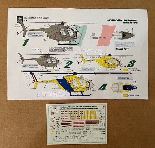 Aztec 1/72 decals - MD 500 - Armada de Mexico and Fuerza Area Mexicana - 72/003A Aztec 1/72 decals - MD 500 - Armada de Mexico and Fuerza Area Mexicana - 72/003A