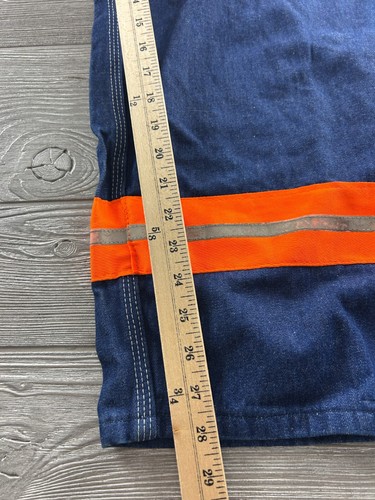 DICKIES Utility Dark Wash Reflective Denim Blue Jean Overalls Men's Size 46X30 - Picture 9 of 10