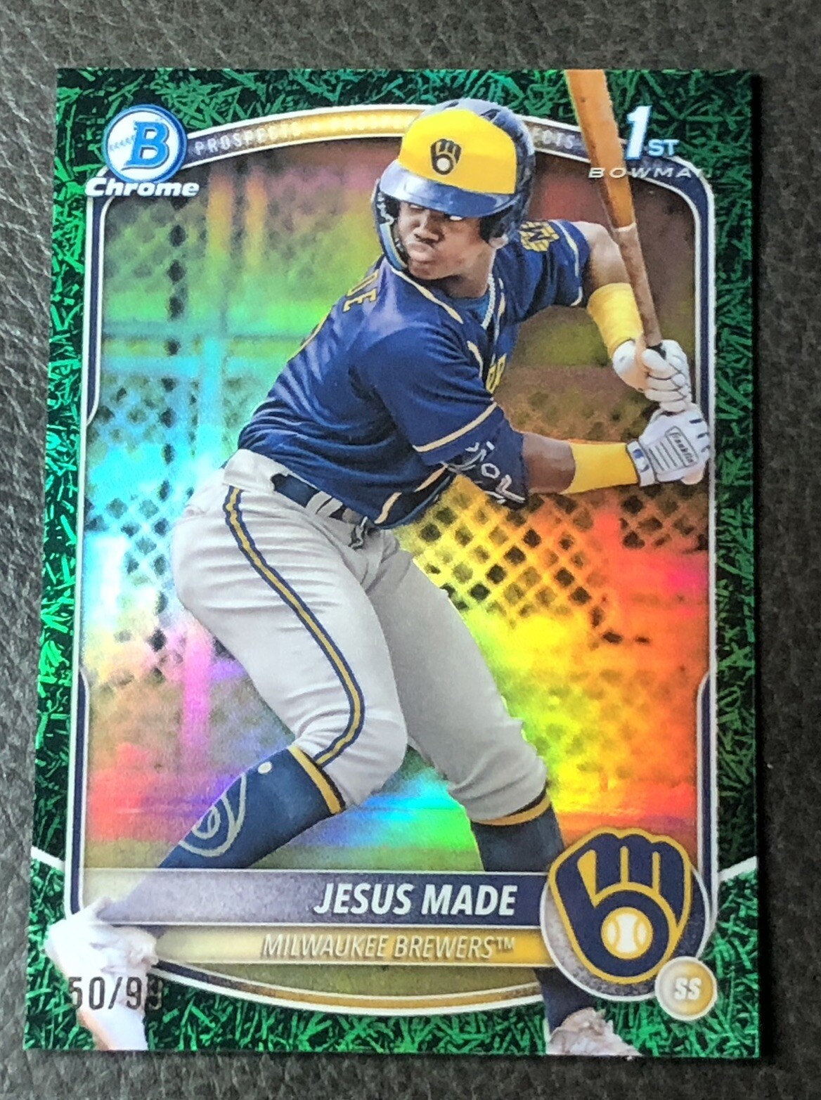 2025 Bowman Chrome Jesus Made 1st Bowman GREEN GRASS REFRACTOR /99