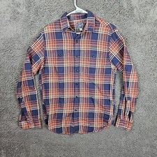 J.Crew Flannel Red Blue Plaid Button Down Shirt Men's Small