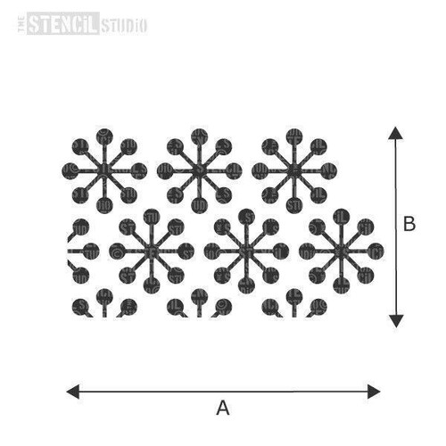 Buddy Pattern Repeat Reusable STENCIL- For Walls, furniture & fabric-Decor-10801 - Picture 5 of 6