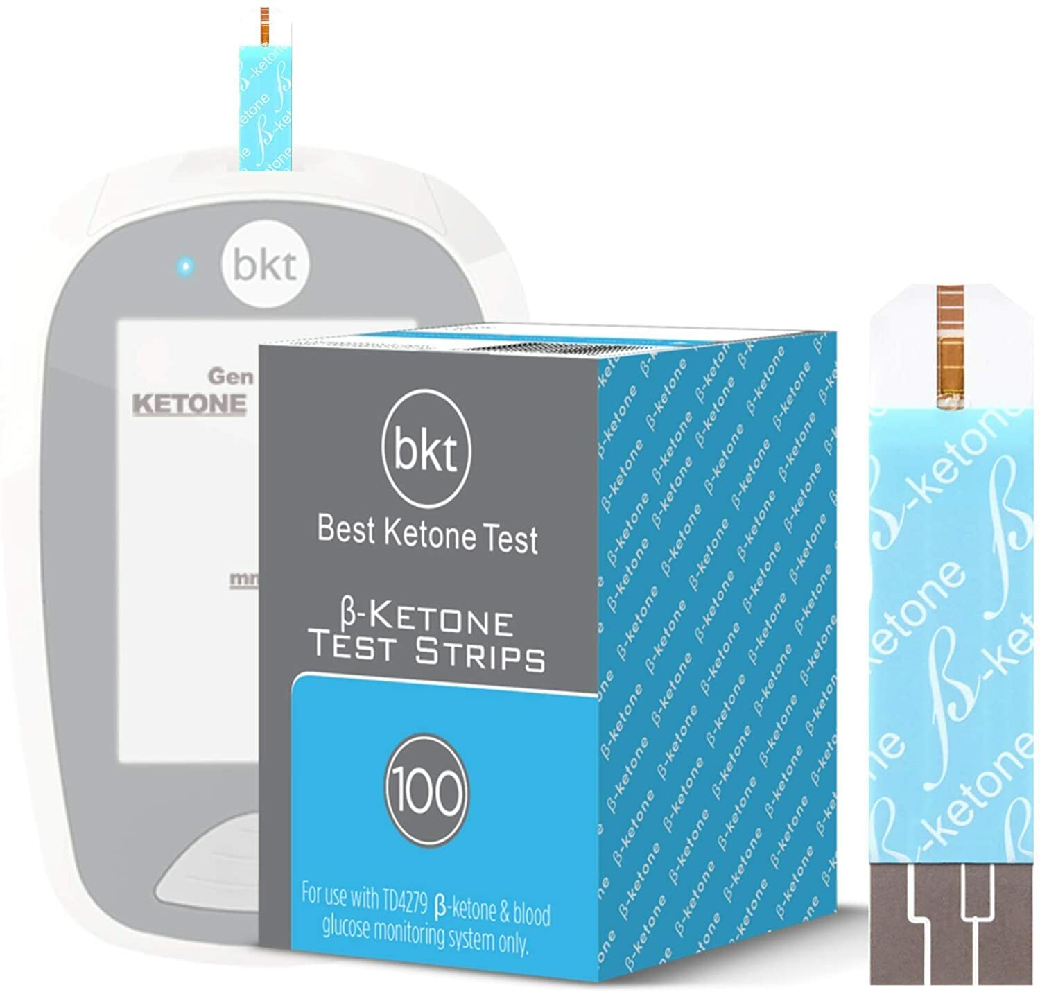 BKT Best Ketone Test Ketone Strips for KetoMojo Original TD4279 Meter