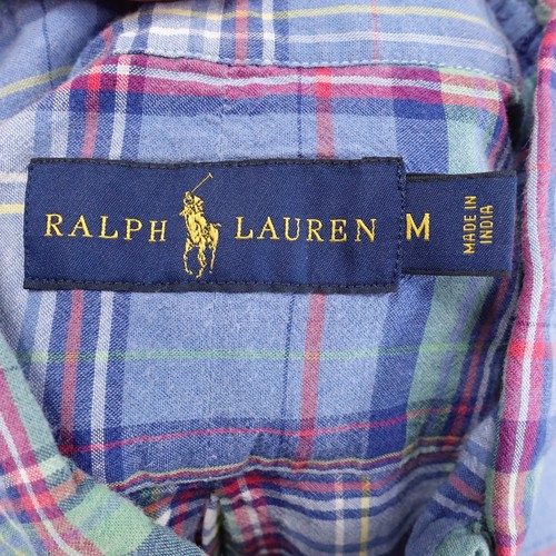 POLO RALPH LAUREN KURZÄRMLIGES BLAU KARIERTES BUTTON DOWN HEMD HERREN GRÖSSE M MEDIUM - Bild 6 von 7