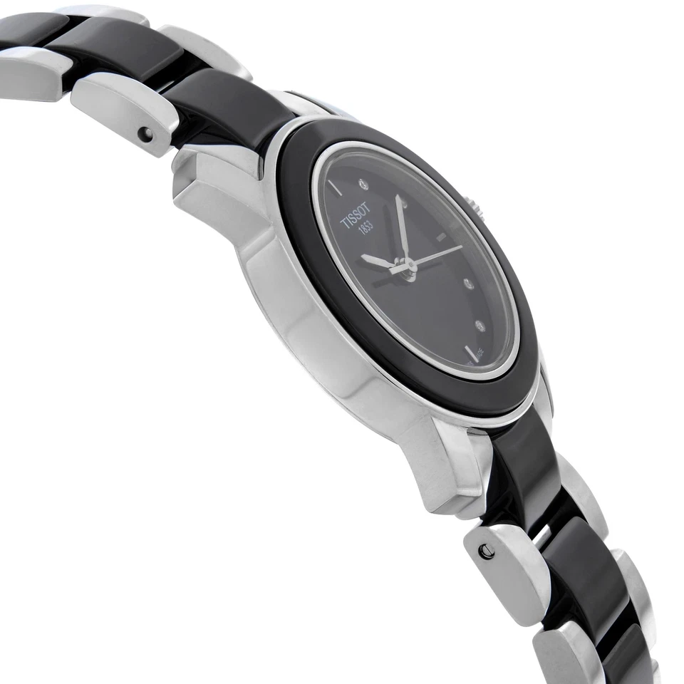 Tissot T-Trend 28mm Steel Ceramic Diamond Ladies Quartz Watch T064.210.22.056.00 - Image 4 of 4