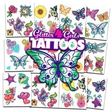 Glitter Tattoos  50 Dazzling Designs  Hearts, Butterflies, Flowers, and More 