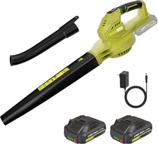 3speed Cordless Leaf Blower 2 Batteries & Charger Handheld Lightweight Lawn Yard