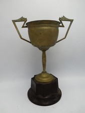 VINTAGE ART DECO METAL TROPHY  BAKELITE BASE