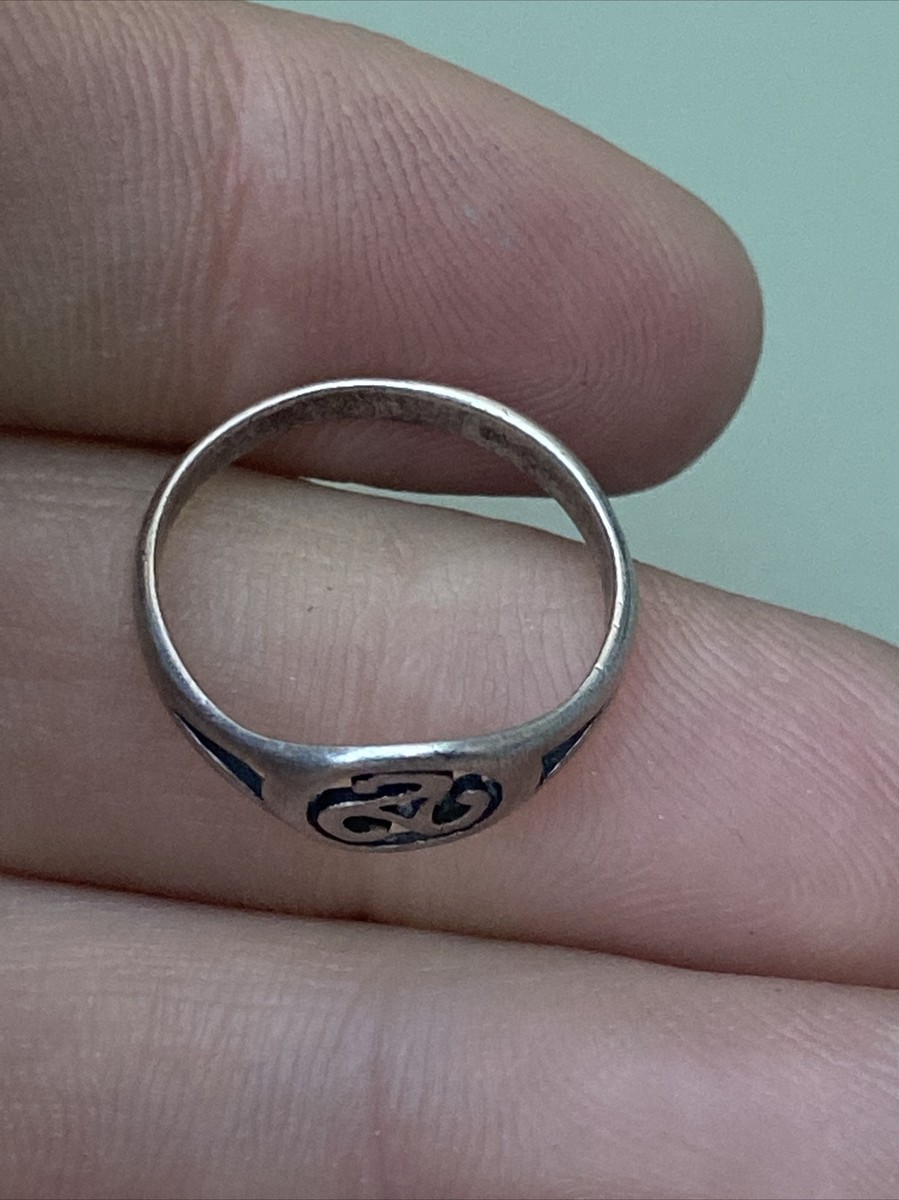 Bague Ancienne En Argent Massif 925, Style Jonc Alliance, Taille 44, Créateur Basque