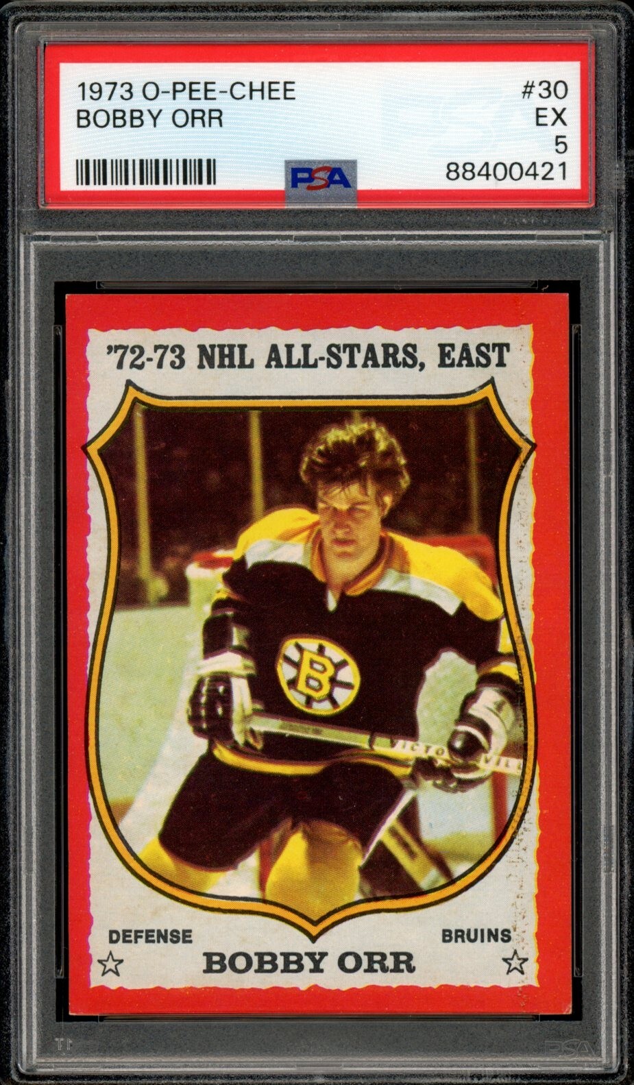 1973-74 OPC O PEE CHEE Hockey #30 Bobby Orr HOF Graded PSA 5 EX Boston Bruins