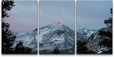 Snow Mountain Landscape Canvas Print Wall Art Set of 3 Decor for Living ...