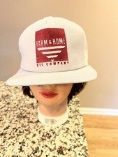 Vintage 80s 90s Mesh Snapback Trucker Hat Cap Made in USA EUC Farm Home Oil Co