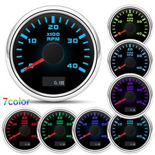 52mm Waterproof Tachometer Gauge 0-4000RPM 7 Colors LED For Marine Boat Car ATV