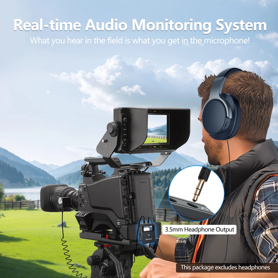 Sistema de micrófono de solapa inalámbrico transmisor doble para teléfono con cámara de clase en línea Foto 4 de 4