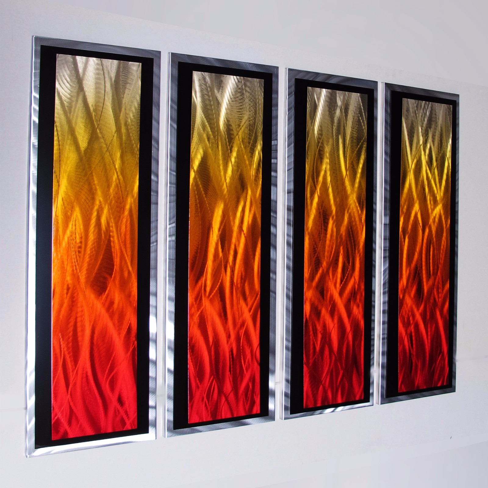 Modern Abstract Metal Wall Art Painting Sculpture Home Decor Large Red