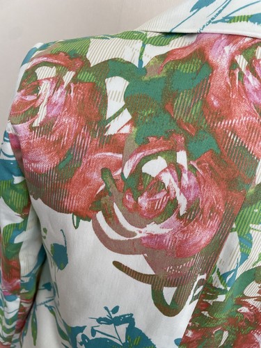 Giacca blazer aperta Dorothy Perkins verde panna rosso blu floreale taglia 10 nuova con etichette £49 - Foto 7 di 9
