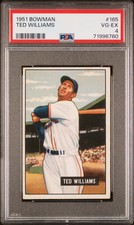 1951 Bowman Ted Williams #165 PSA 4 NEW LABEL VINTAGE BASEBALL
