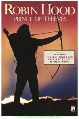 ROBIN HOOD MOVIE POSTER 1991 Soundtrack Promo BRYAN ADDAMS Song