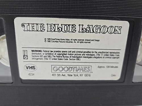 The Blue Lagoon 1989 VHS Goodtimes Video Brooke Shields - Picture 9 of 10