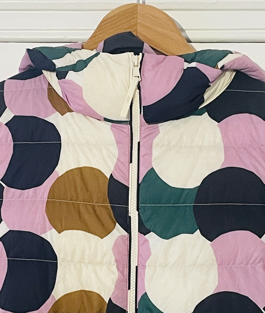 Marimekko X Uniqlo Womens Pink Circle Print Down Hooded
