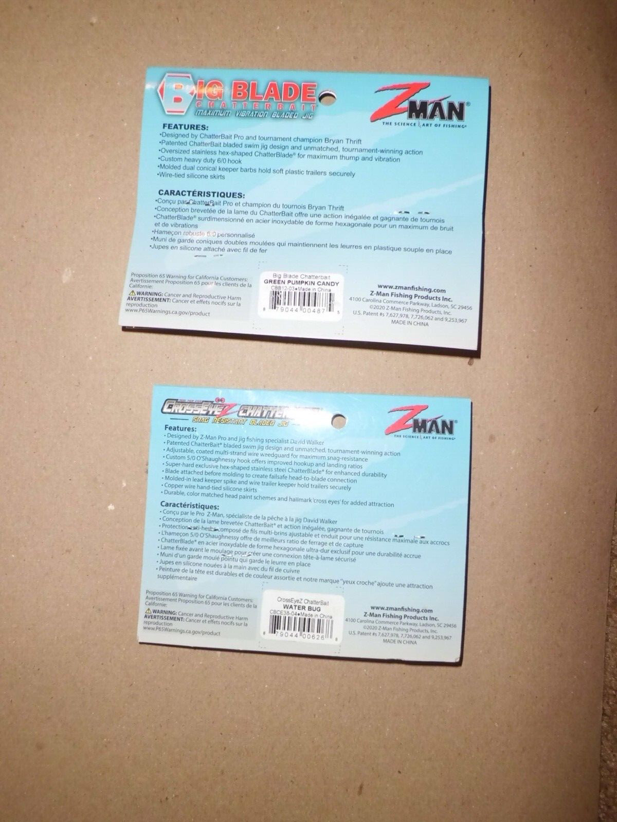 2- Z-MAN Big Blade-1/2 oz & CrossEyeZ- 3/8 oz Chatterbait Jigs - Image 2